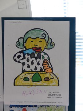 Coloring Artwork # 33 of Dr Muyal Patient on Display in Muyal Dentistry