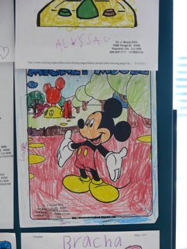 Coloring Artwork # 34 of Dr Muyal Patient on Display in Muyal Dentistry