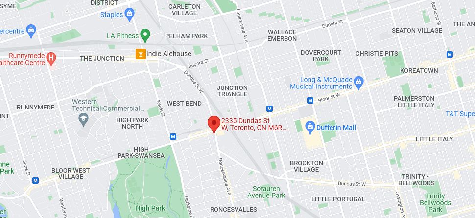 Map of location of Muyal Dentistry at 2335 Dundas Street West 